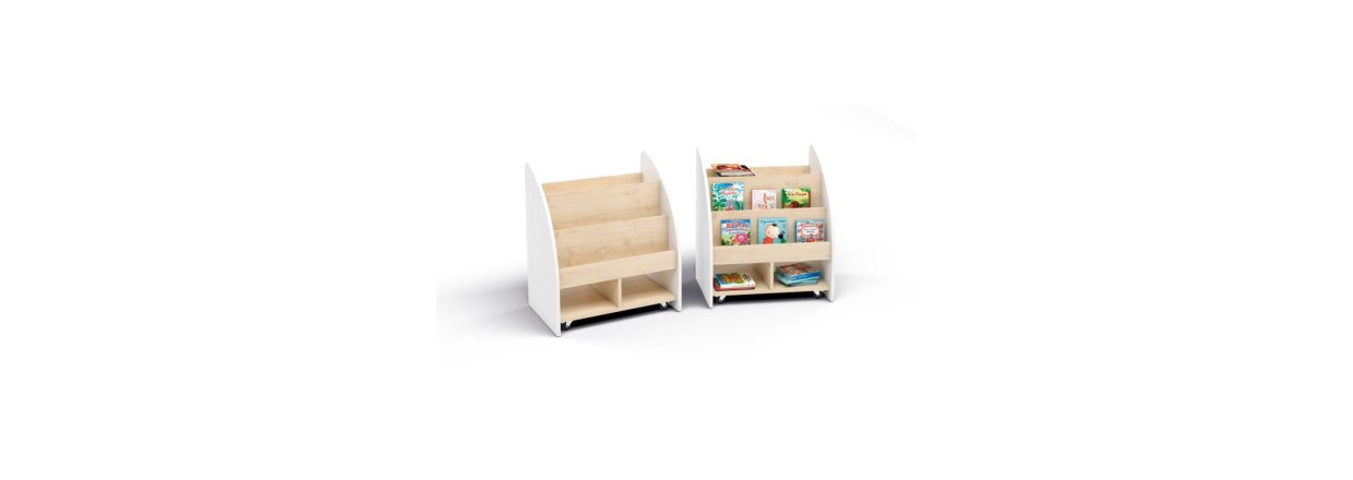 Bogvogn p� hjul til bibliotek og skolebibliotek