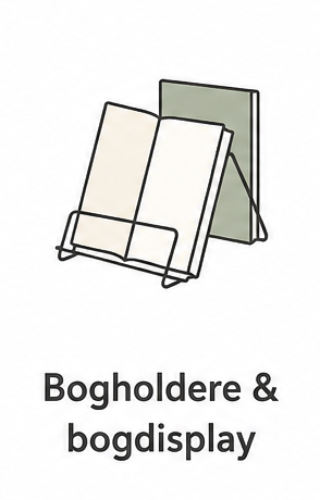 Bogholdere og bogdisplays til bibliotek og skole