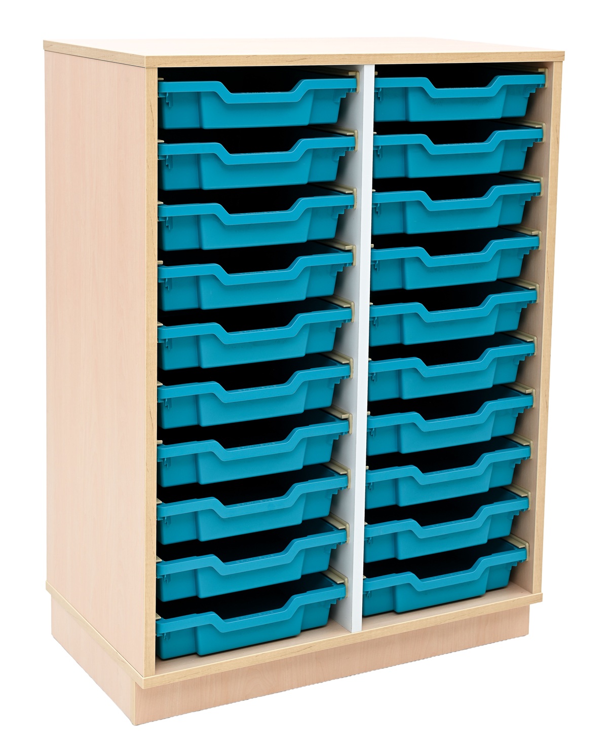 Reol med plastskuffer-bibshop