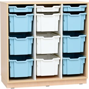 Reol med Grantnells plastskuffer i ahorn – Bibshop.dk