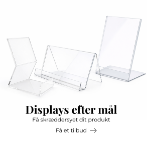 Akryldisplays efter m�l til bibliotek og skole &ndash; skr�ddersyede akrylholdere fra Bibshop