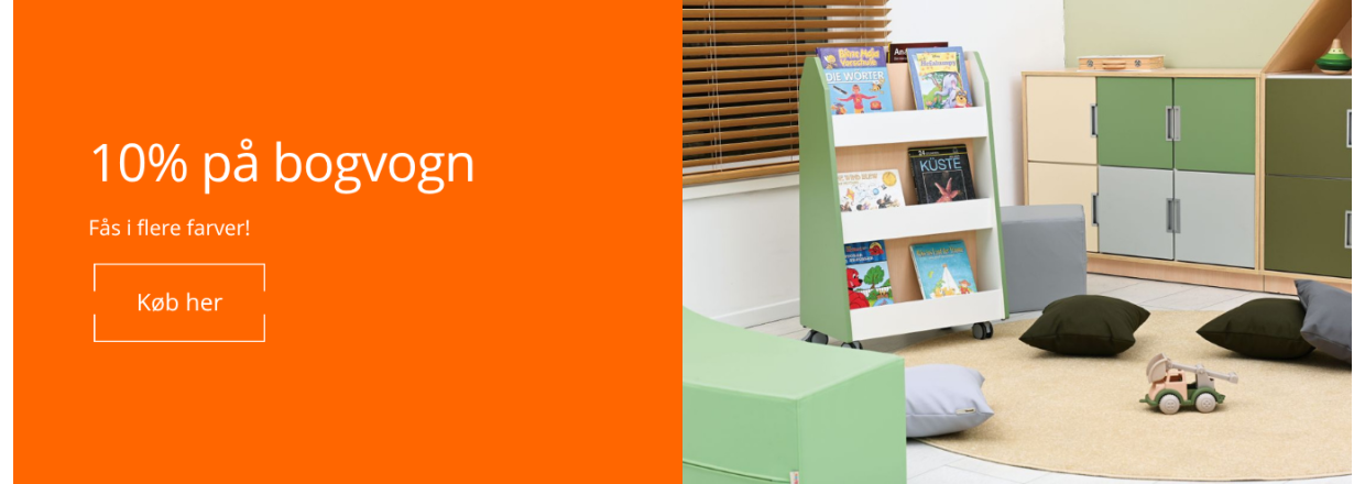 Spar 10% p Bibshop Bogvogn - fs i smarte farver
