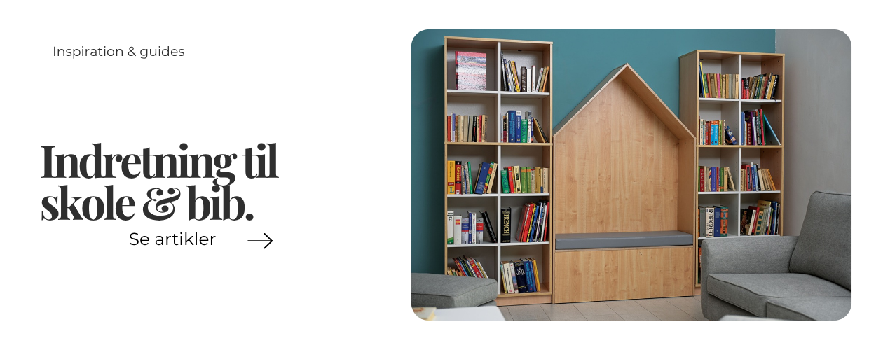 inspiration til indretning af skole og bibliotek med laesehjoerner og moebler