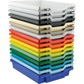 Plastikskuffer i fine farver