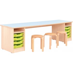 Brnebord med opbevaringsplads