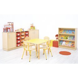 Flexi udstillingsreol i birk eller ahorn-look 