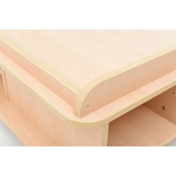 Legebord p hjul, firkantet, H 37, ahorn