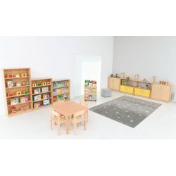 Flexi udstillingsreol i birk eller ahorn-look 