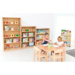 Flexi udstillingsreol i birk eller ahorn-look 