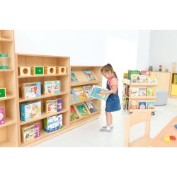 Flexi udstillingsreol i birk eller ahorn-look 