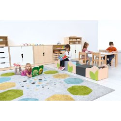 Flora bogkasser med siddepladser