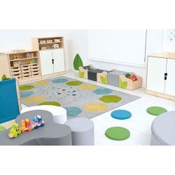 Flora bogkasser med siddepladser