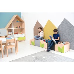 Flora bogkasser med siddepladser