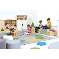 Flora bogkasser med siddepladser