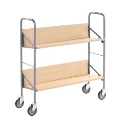 Bogvogn birk med 2 hylder