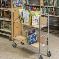 Bogvogn birk med 2 hylder