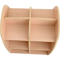 Dobbeltsidet bogreol med pindsvin-motiv p siderne 