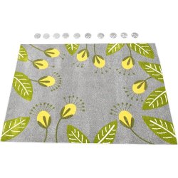 Kmpe legetppe med blomster