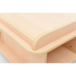 Legebord p hjul, firkantet, H 57, ahorn