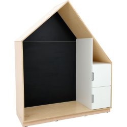 Legehus med sort magnetisk tavle