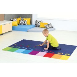 Legetppe med farver og tal