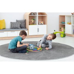 Gulvtppe til brn - ensfarvet og rundt