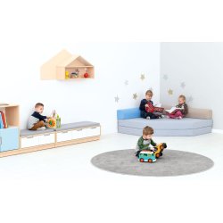 Gulvtppe til brn - ensfarvet og rundt