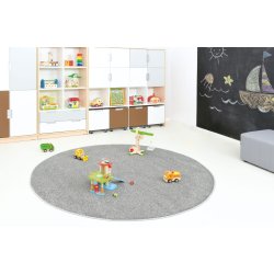 Gulvtppe til brn - ensfarvet og rundt