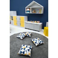 Gulvtppe til brn - ensfarvet og rundt