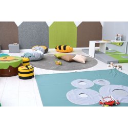 Gulvtppe til brn - ensfarvet og rundt