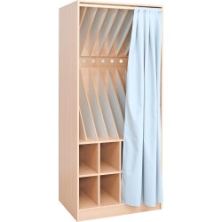 Madrasskab til 8 madrasser med forh�ng