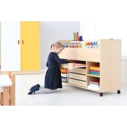 Materialevogn til tegninger og legetøj