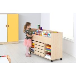 Materialevogn til tegninger og legetj