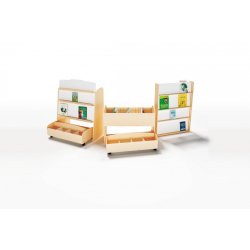 Fritstende billedbogsreol, dobbeltsidet