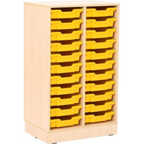 Opbevaringsreol med 22 beholdere