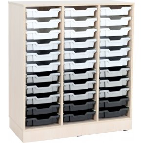 Opbevaringsreol med 33 skuffer