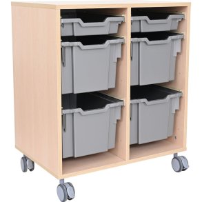 Opbevaringsreol M med hjul og skuffer
