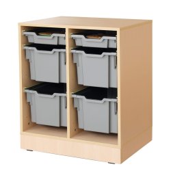 Opbevaringsreol M med hjul og skuffer