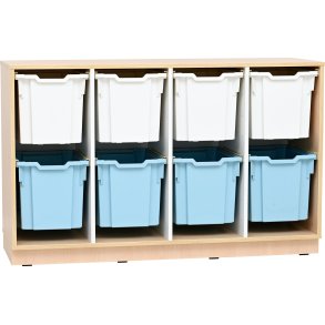 Reol M med 8 skuffer