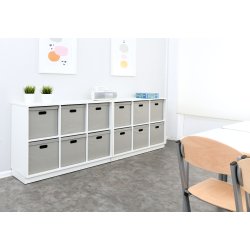 Reoler med tekstilkasser