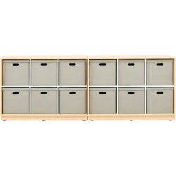 Reoler med tekstilkasser