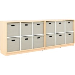 Reoler med tekstilkasser