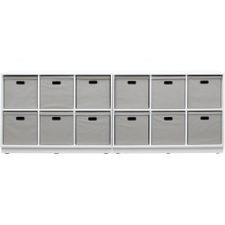 Reoler med tekstilkasser