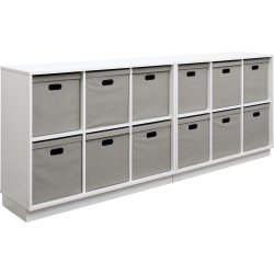 Reoler med tekstilkasser