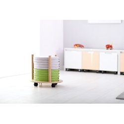 Pudevogn p hjul til opbevaring af runde siddepuder - enkel