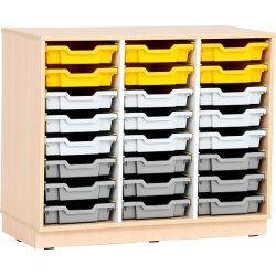 Reol med 24 plastikskuffer