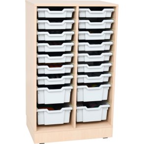 Opbevaringsreol L med 18 skuffer