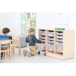 Reol p hjul uden plastikskuffer