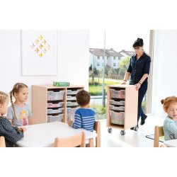 Reol p hjul uden plastikskuffer