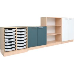 Reolst Grande 82, D &#8203;&#8203;38/48, ahorn, lger petroleum/hvid